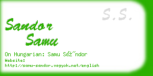 sandor samu business card